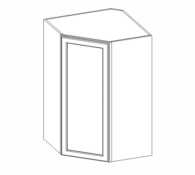 AZ-WDC274215 Champagne Shaker Wall Diagonal Corner Cabinet