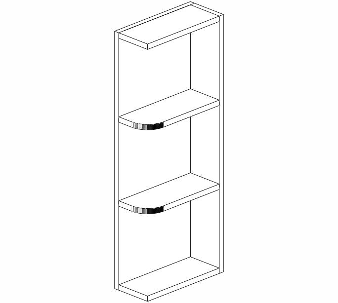 AH-WES530 Homestead Oak Shaker Wall End Shelf