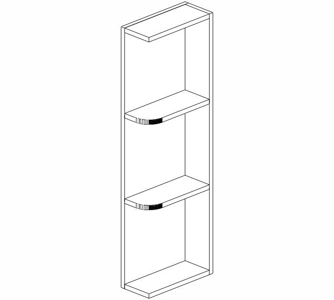 AH-WES536 Homestead Oak Shaker Wall End Shelf