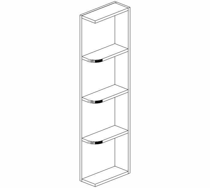 AH-WES542 Homestead Oak Shaker Wall End Shelf