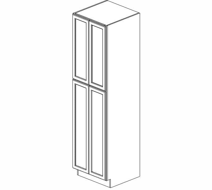 AH-WP2490B Homestead Oak Shaker Wall Pantry Cabinet